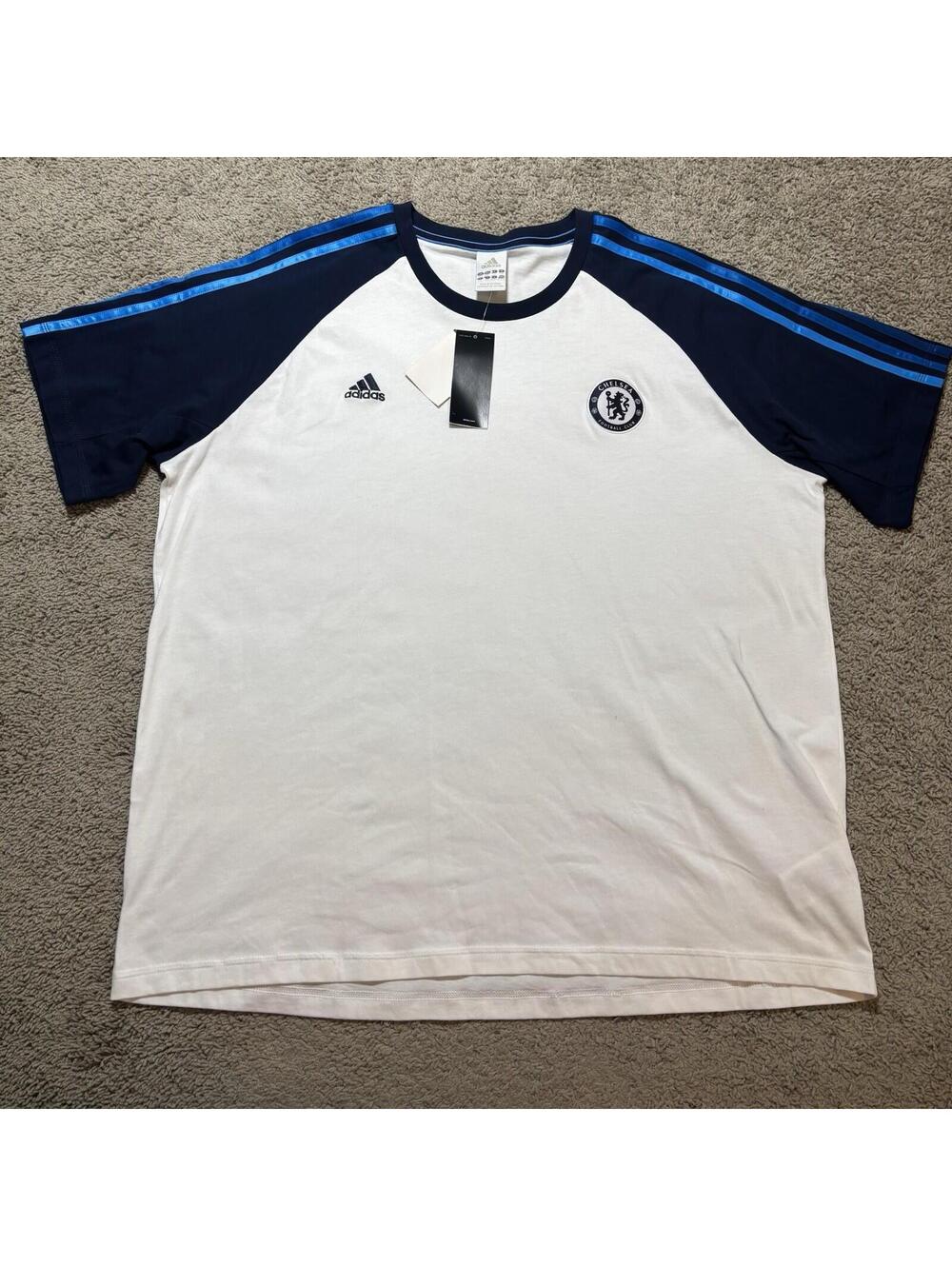 Adidas Chelsea FC Soccer Shirt Men's 2XL White Blue Training Jersey NWT Vintage